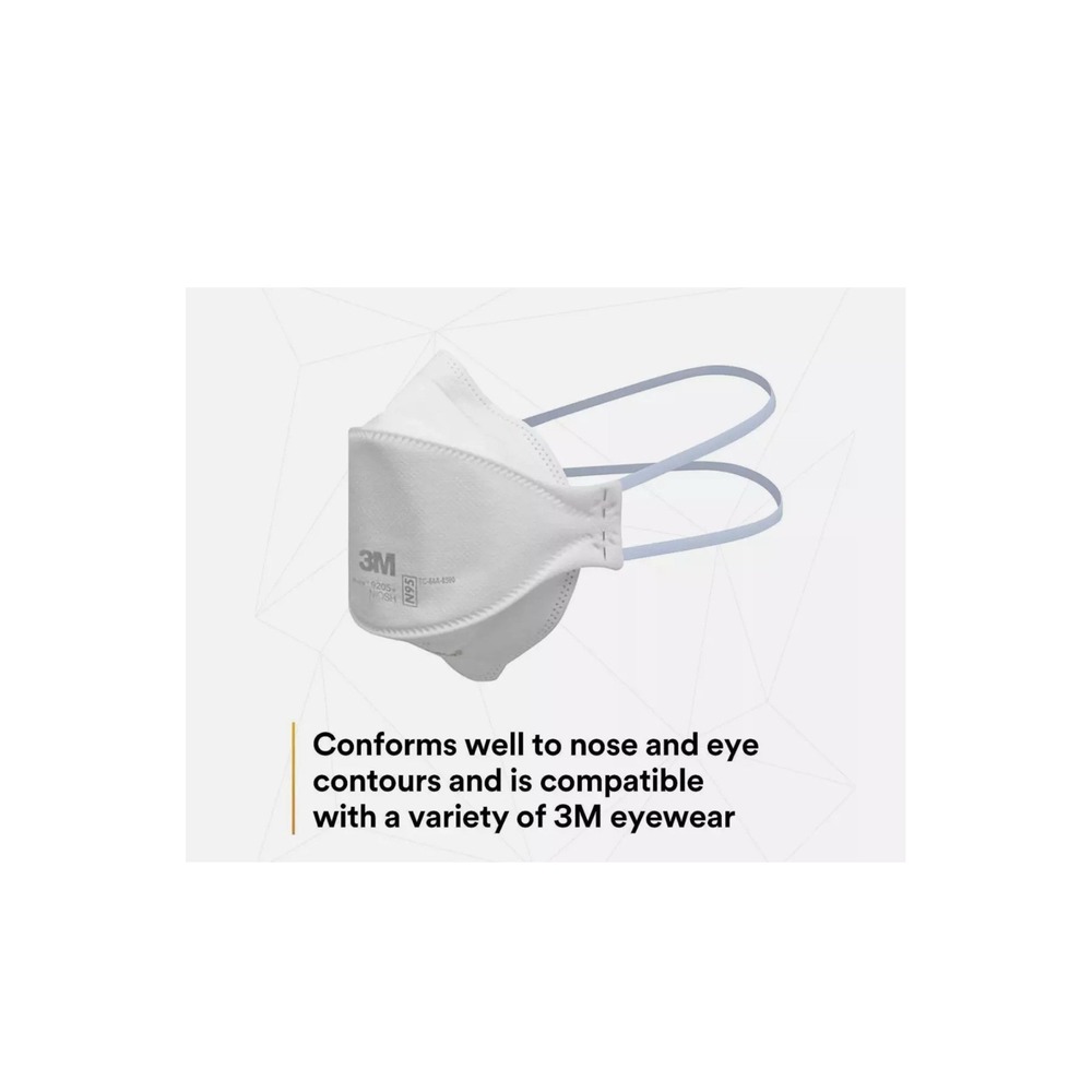 3M Aura 9205+ N95 Particulate Respirator Face Mask NIOSH - White (60 Pack)